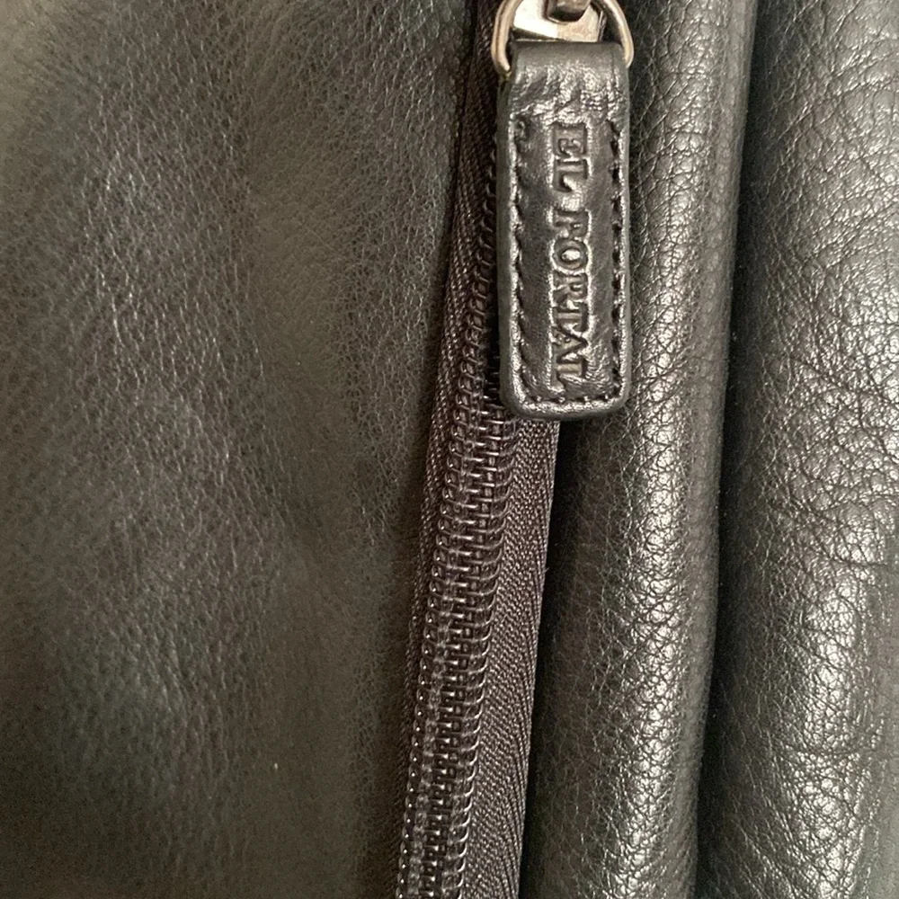 EL PORTAL Men’s Black Premium Leather Briefcase